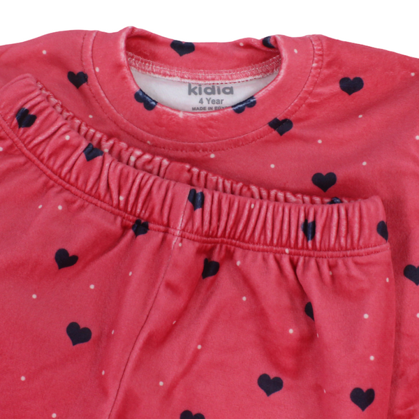 Girls Long-Sleeved Pajama – Watermelon with Hearts Print