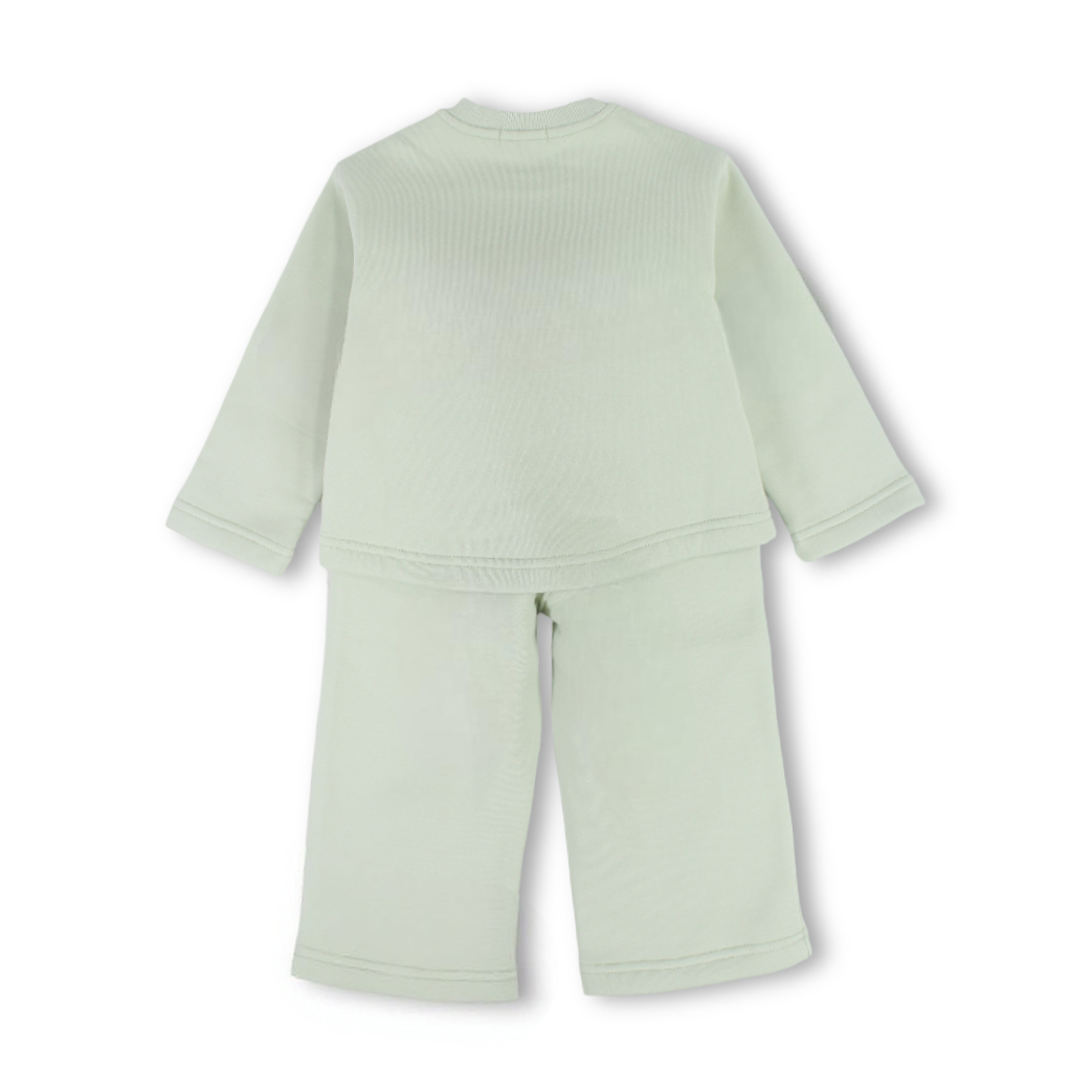 Girls Long-Sleeved Pajama – Mint with "Shine Bright" Print