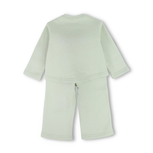 Girls Long-Sleeved Pajama – Mint with "Shine Bright" Print