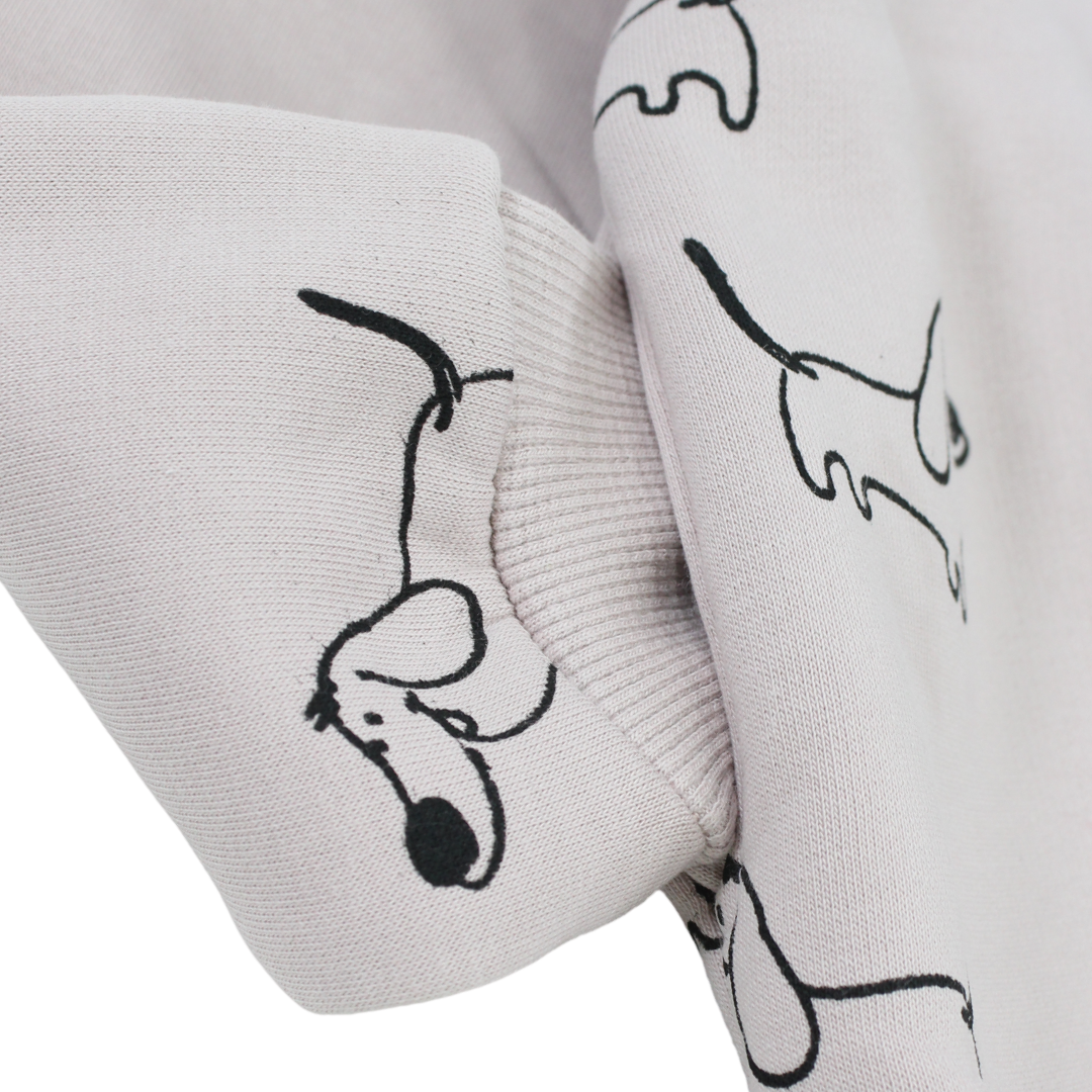 Boys Long-Sleeved Pajama – Dusty Pink with Dogs Print