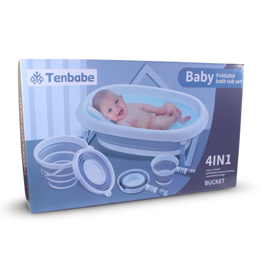 Folding Bathtub Four-Piece Set – Grey