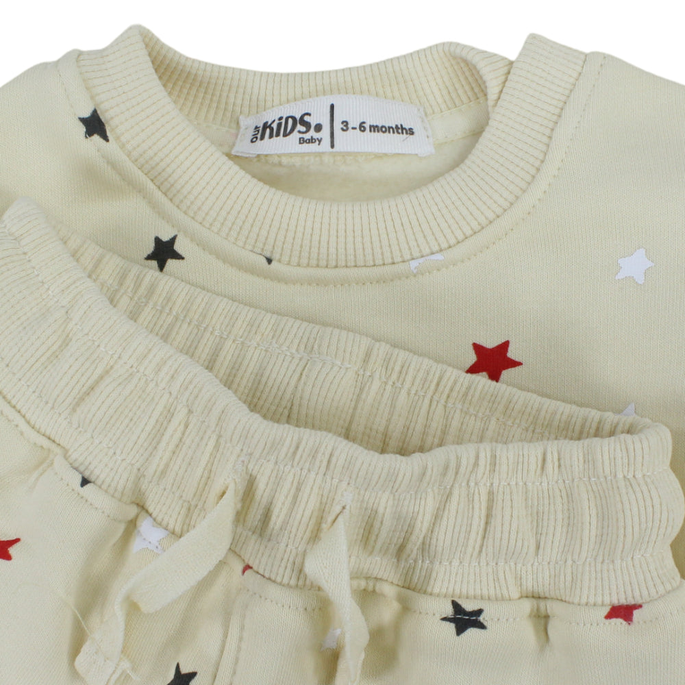 Boys Cotton Long-Sleeved Pajama Set – Yellow with "Dream Big" Print
