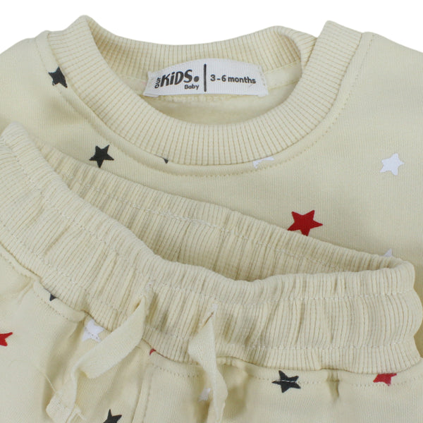 Boys Cotton Long-Sleeved Pajama Set – Yellow with "Dream Big" Print