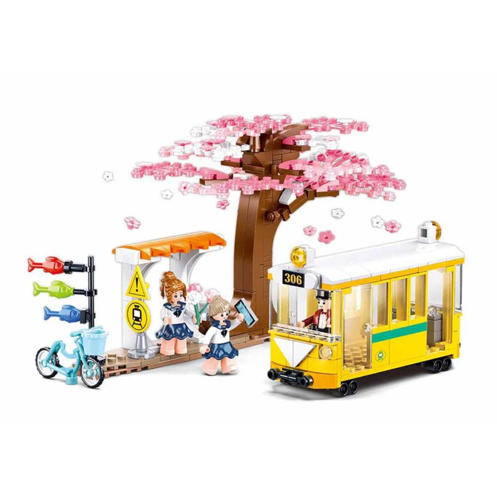Sluban Girls Dream Happy Diary Downtown Tram Building Blocks Set - 347 Pcs