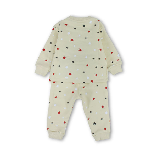 Boys Cotton Long-Sleeved Pajama Set – Yellow with "Dream Big" Print