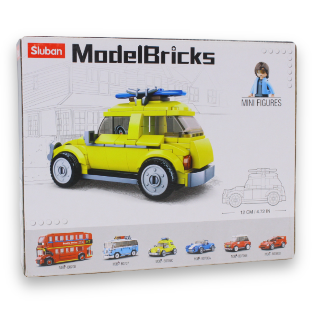Model Bricks Beetle Car Building Set – 176 Pieces
