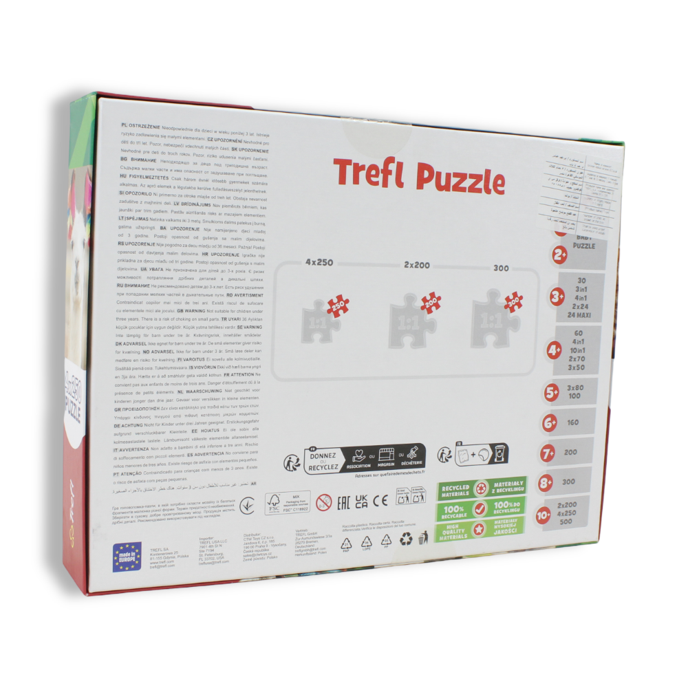 Trefl Funny Animals Jigsaw Puzzle Set – 4 x 250 Pcs
