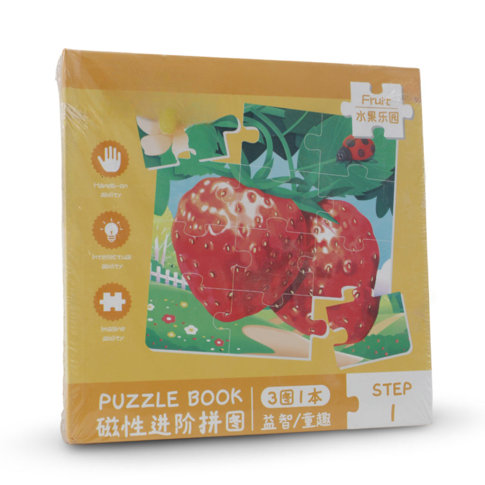 3-In-1 Magnetic Puzzle Book – Step 1 Fruits