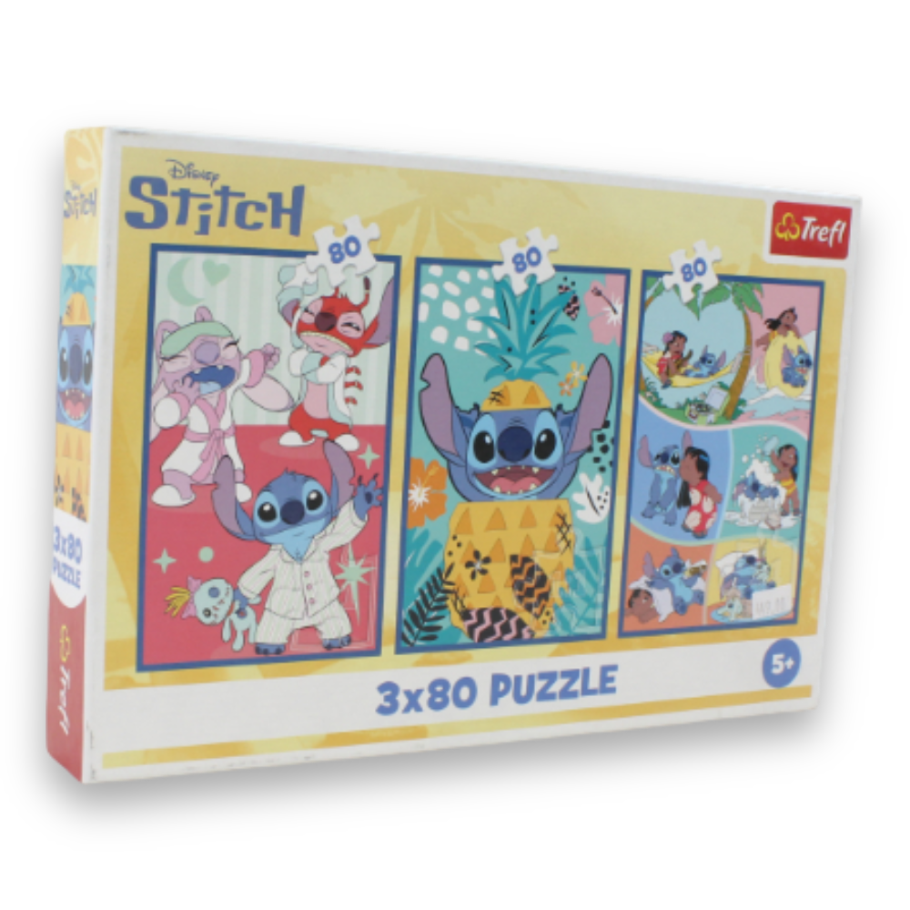 Trefl Lilo & Stitch Jigsaw Puzzle Set – 3 x 80 Pcs