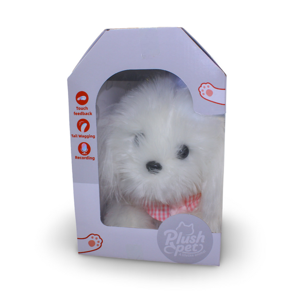 Plush Pet Interactive Cat – White