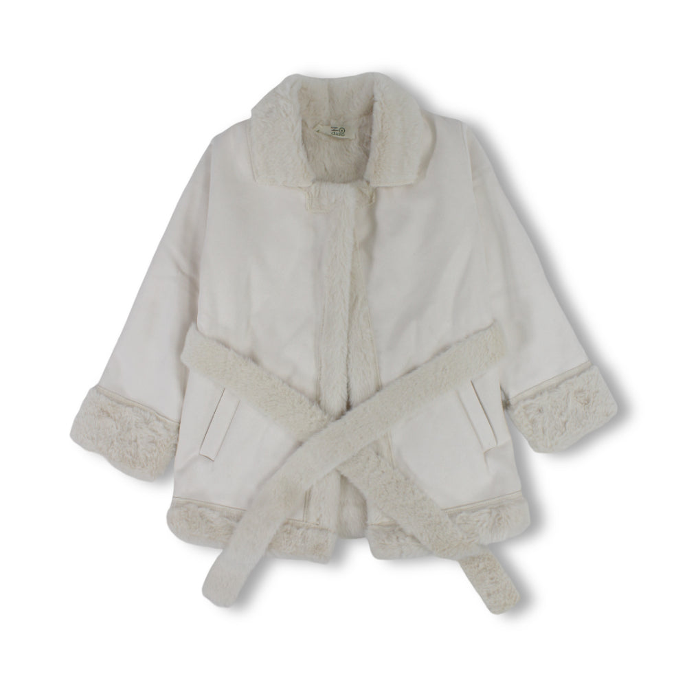 Girls Suede Fur-Lined Jacket – Off-White