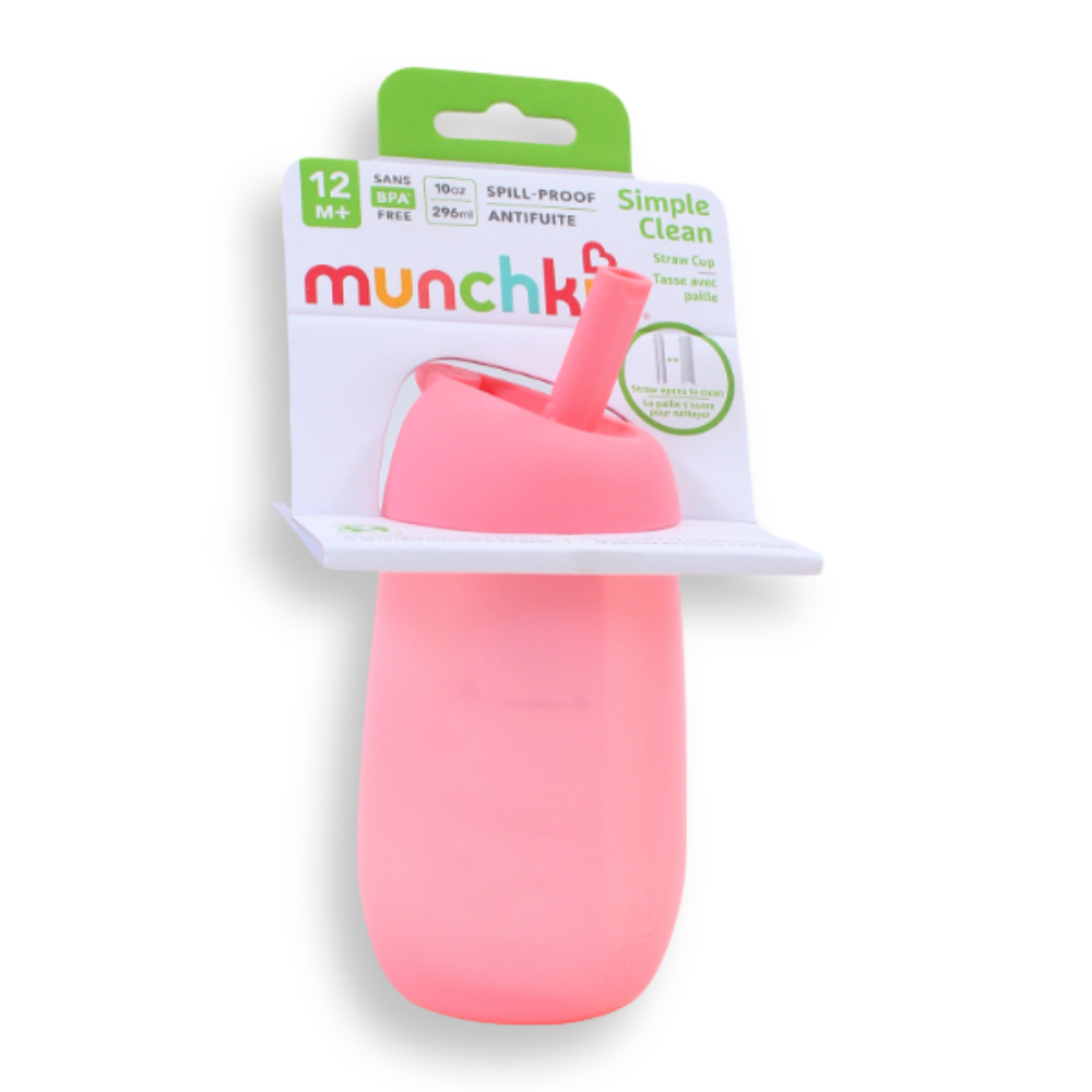 90019Munchkin Simple Clean™ Straw Cup 10 oz - Pink 12 months +