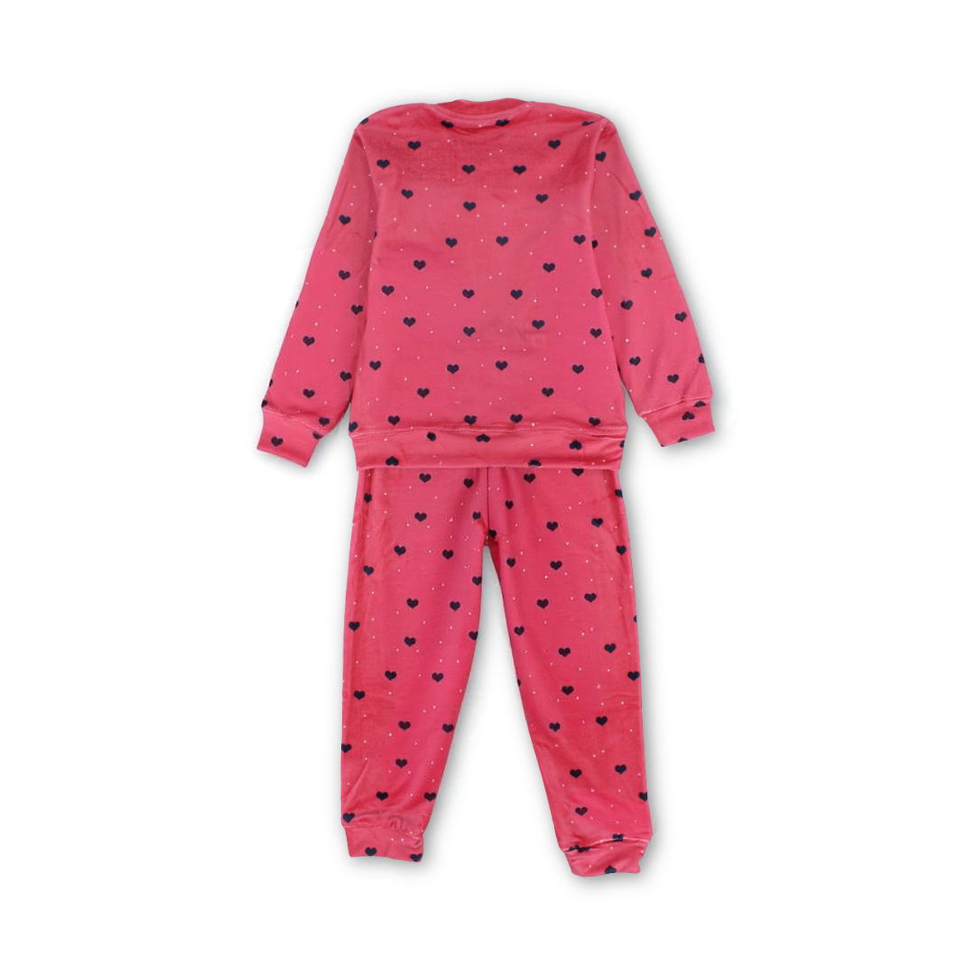 Girls Long-Sleeved Pajama – Watermelon with Hearts Print