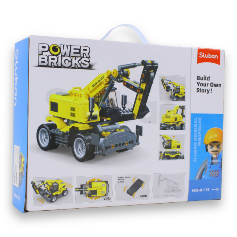 E7 Wheeled Excavator 4WD Building Set – 353 Pieces