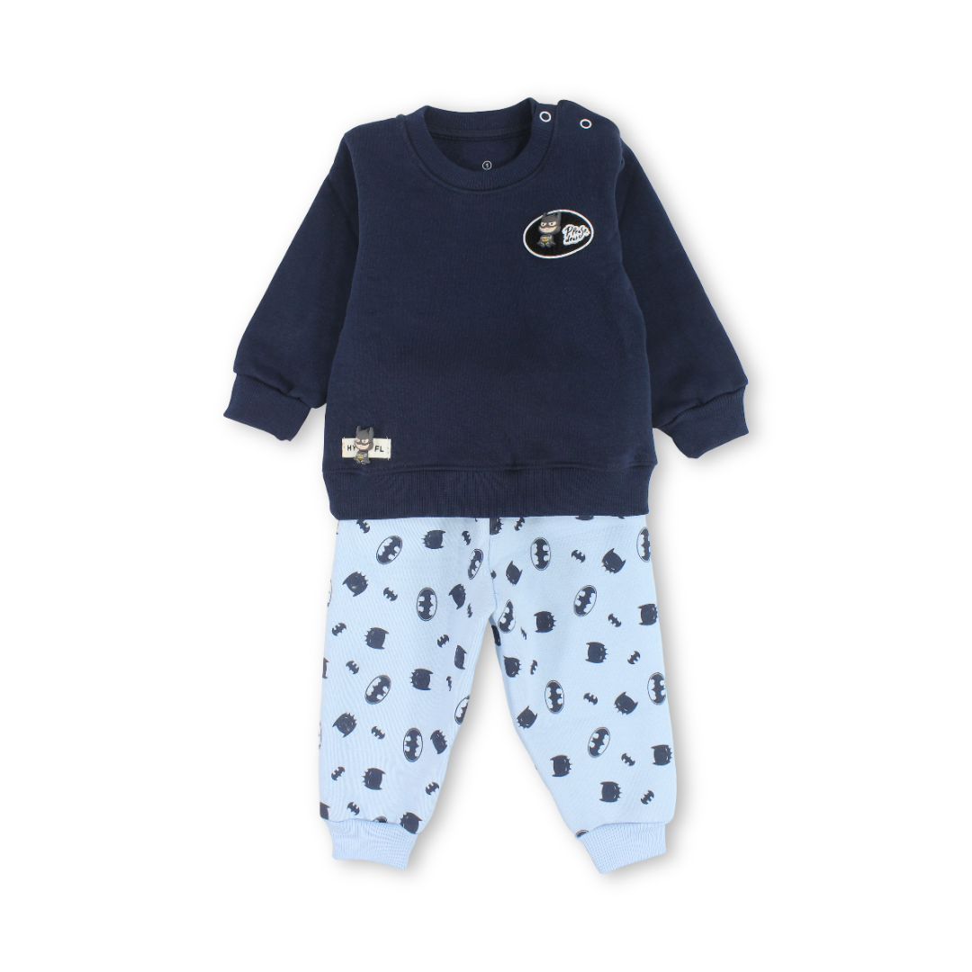 Baby Boys Cotton Long-Sleeved Pajama – Batman Print