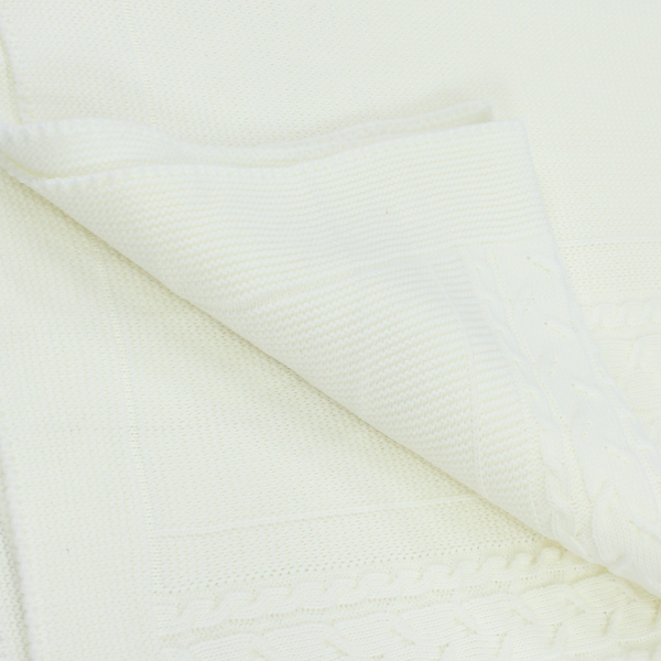 Unisex Baby Knitted Blanket – Off-White