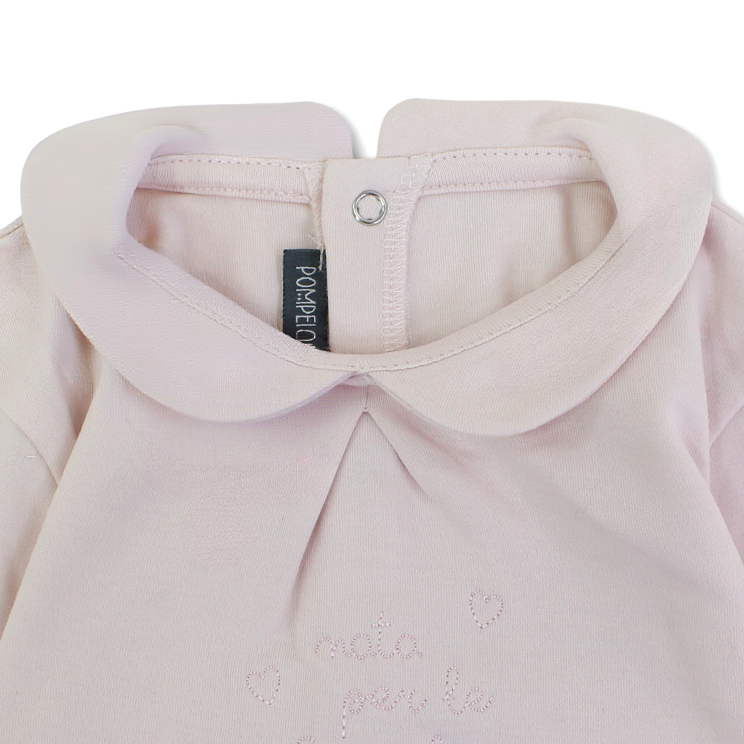 Baby Girls Long-sleeved Blouse – Off-white & Pink