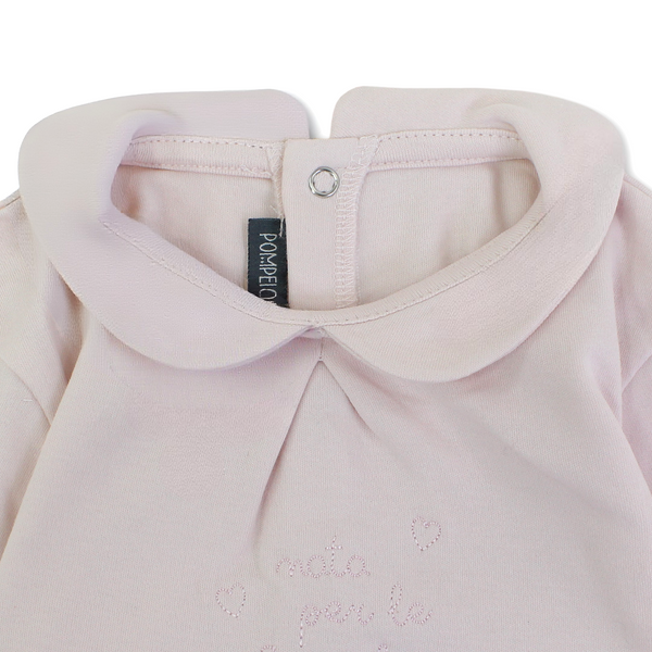 Baby Girls Long-sleeved Blouse – Off-white & Pink
