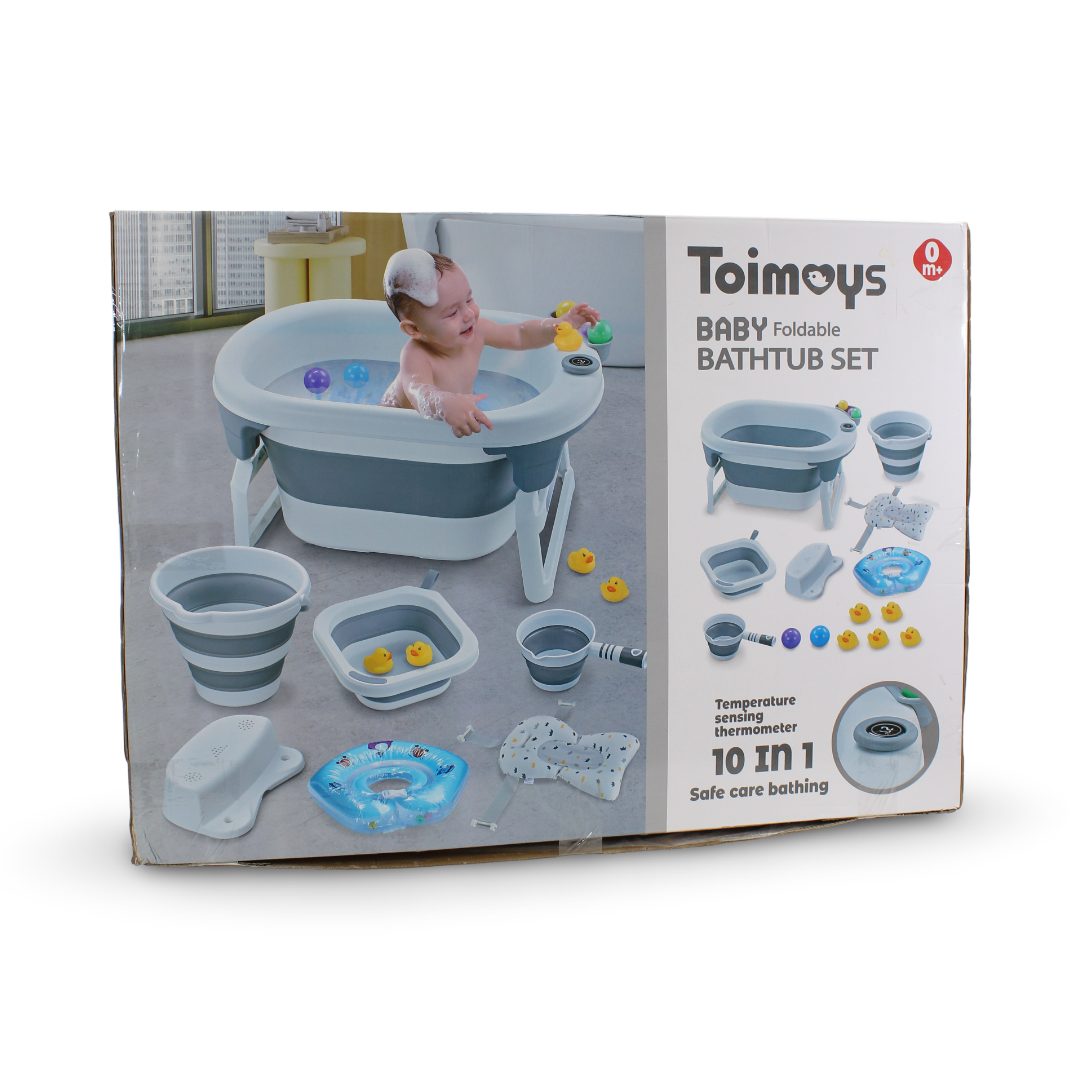 Toimoys 10-In-1 Foldable Baby Bathtub Set