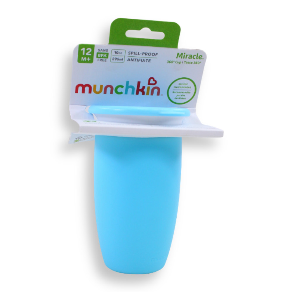 Munchkin Miracle® 360° Sippy Cup with Lid 10 oz - Blue 12 months +