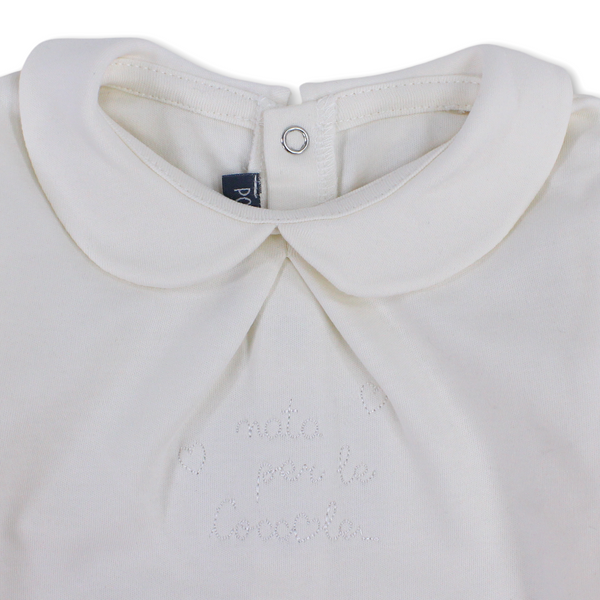 Baby Girls Long-sleeved Blouse – Off-white & Pink
