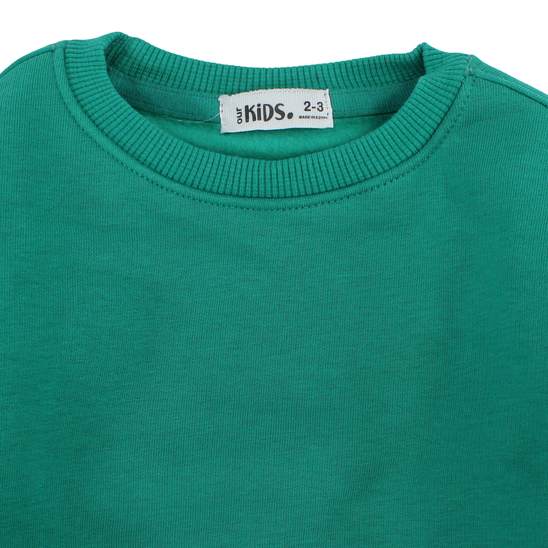 Unisex Cotton Long-Sleeved Sweatshirt – Plain Green