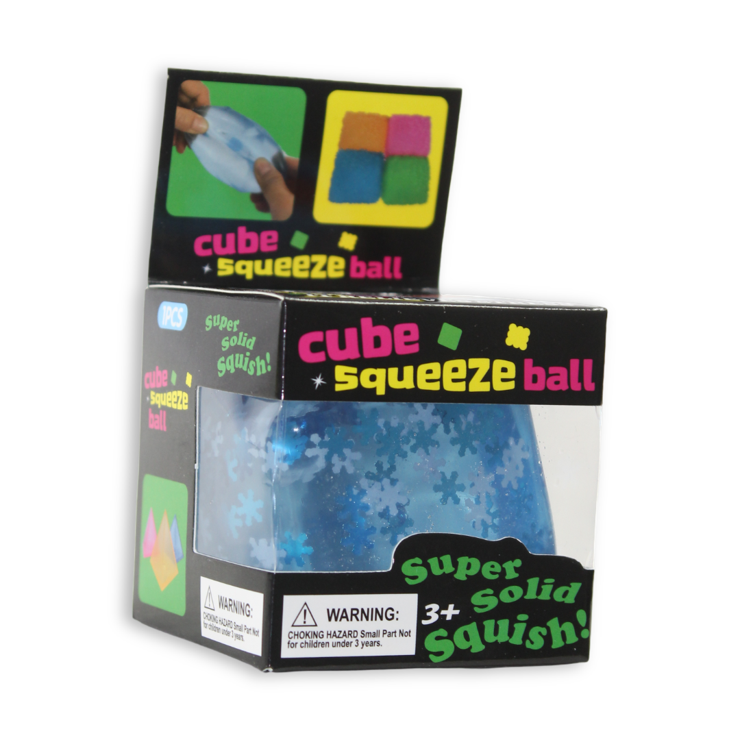 Bingo Snowflake Ice Cube Squishy Toy – Blue, 5 Cm