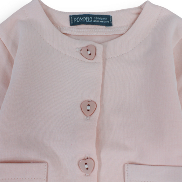 Girls Button-Front Jacket with Patch Pockets