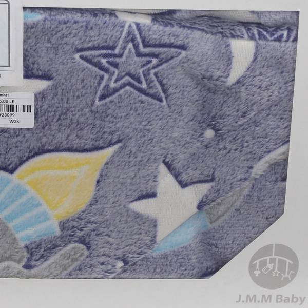 Baby Boys Fleece Hooded Blanket – Blue with Space Print