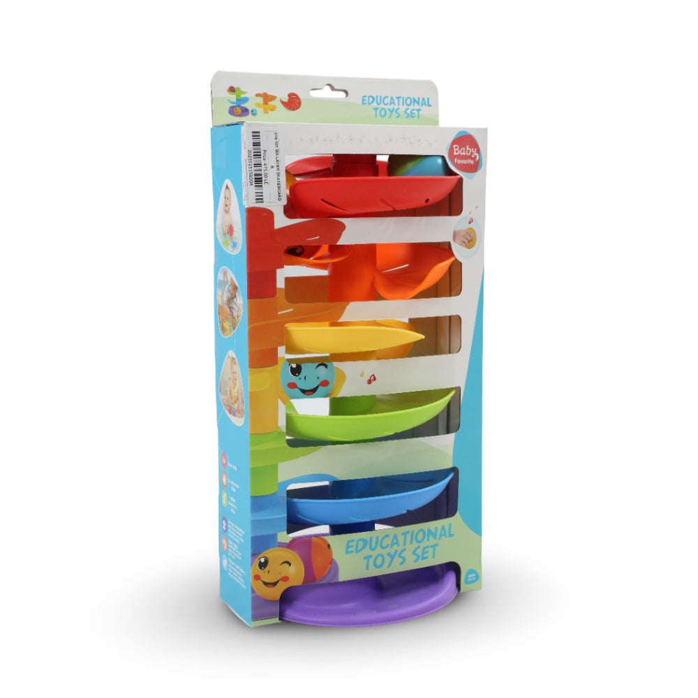 Six-layer Skateboard Rolling Ball Stacking Game