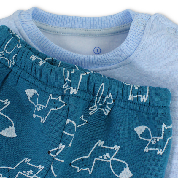 Baby Boys Long-Sleeved Pajama – Baby Blue with "Be Awesome Today" Print