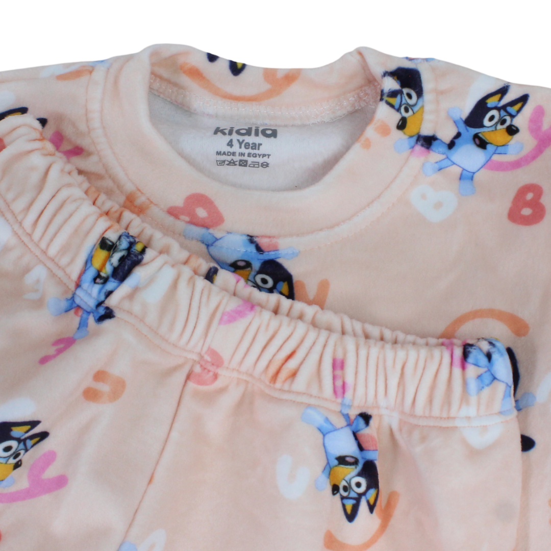 Girls Long-Sleeved Pajama – Pink with Zootopia Print