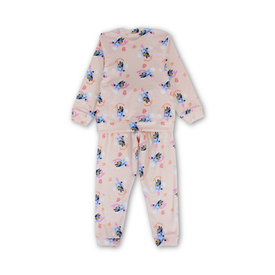 Girls Long-Sleeved Pajama – Pink with Zootopia Print