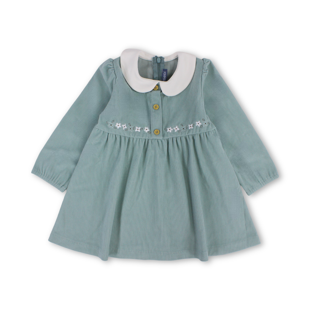 Baby Girls Long-sleeved Dress – Mint
