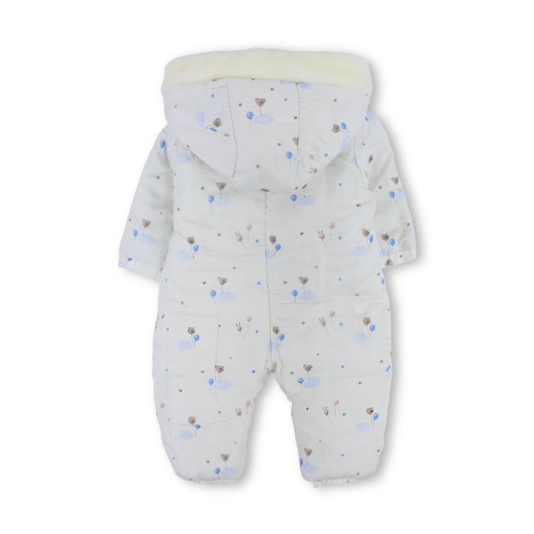 Baby Boys Padded Long-sleeved Baby Footie With Balloon Print