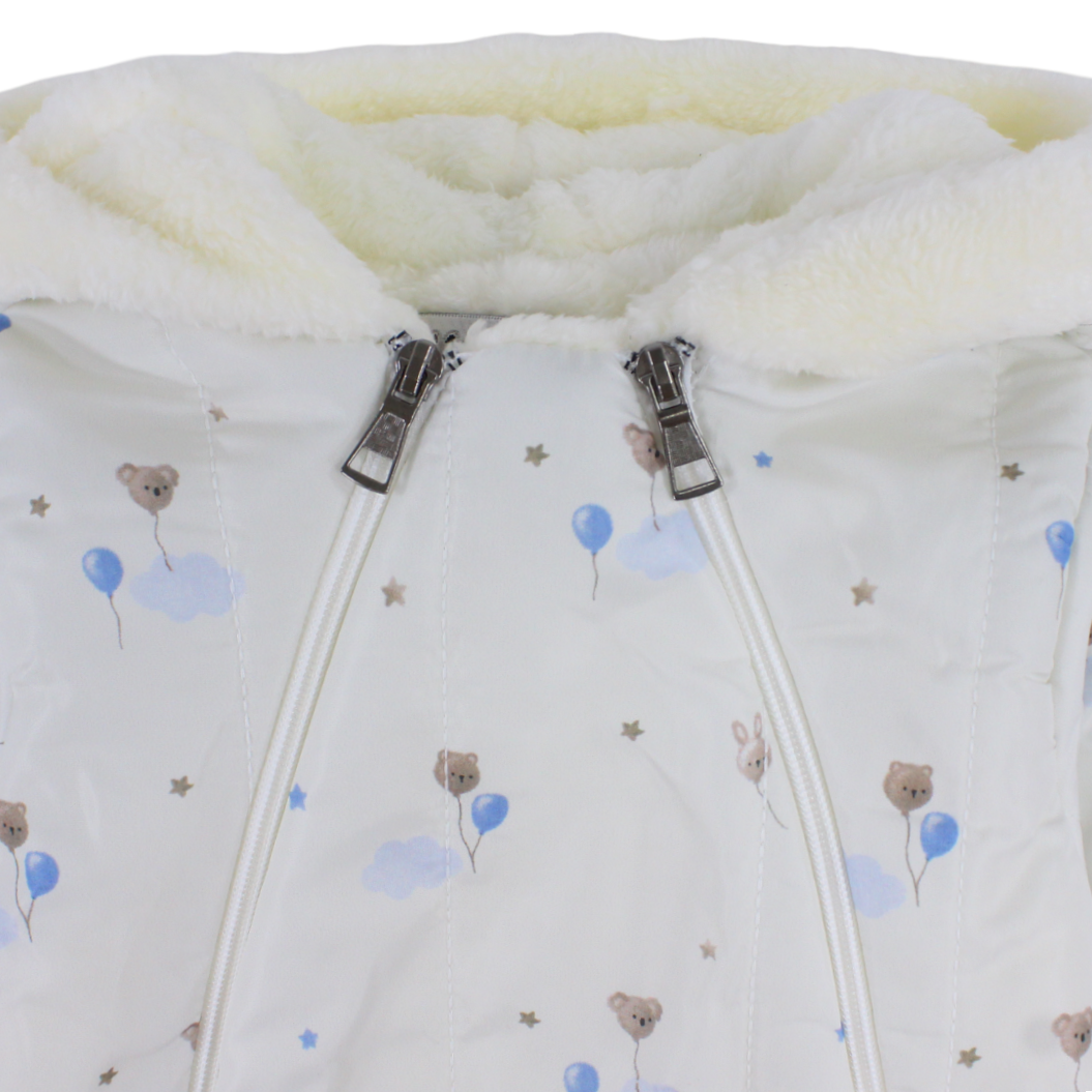 Baby Boys Padded Long-sleeved Baby Footie With Balloon Print