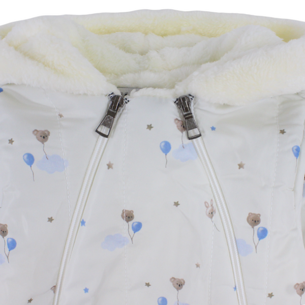 Baby Boys Padded Long-sleeved Baby Footie With Balloon Print