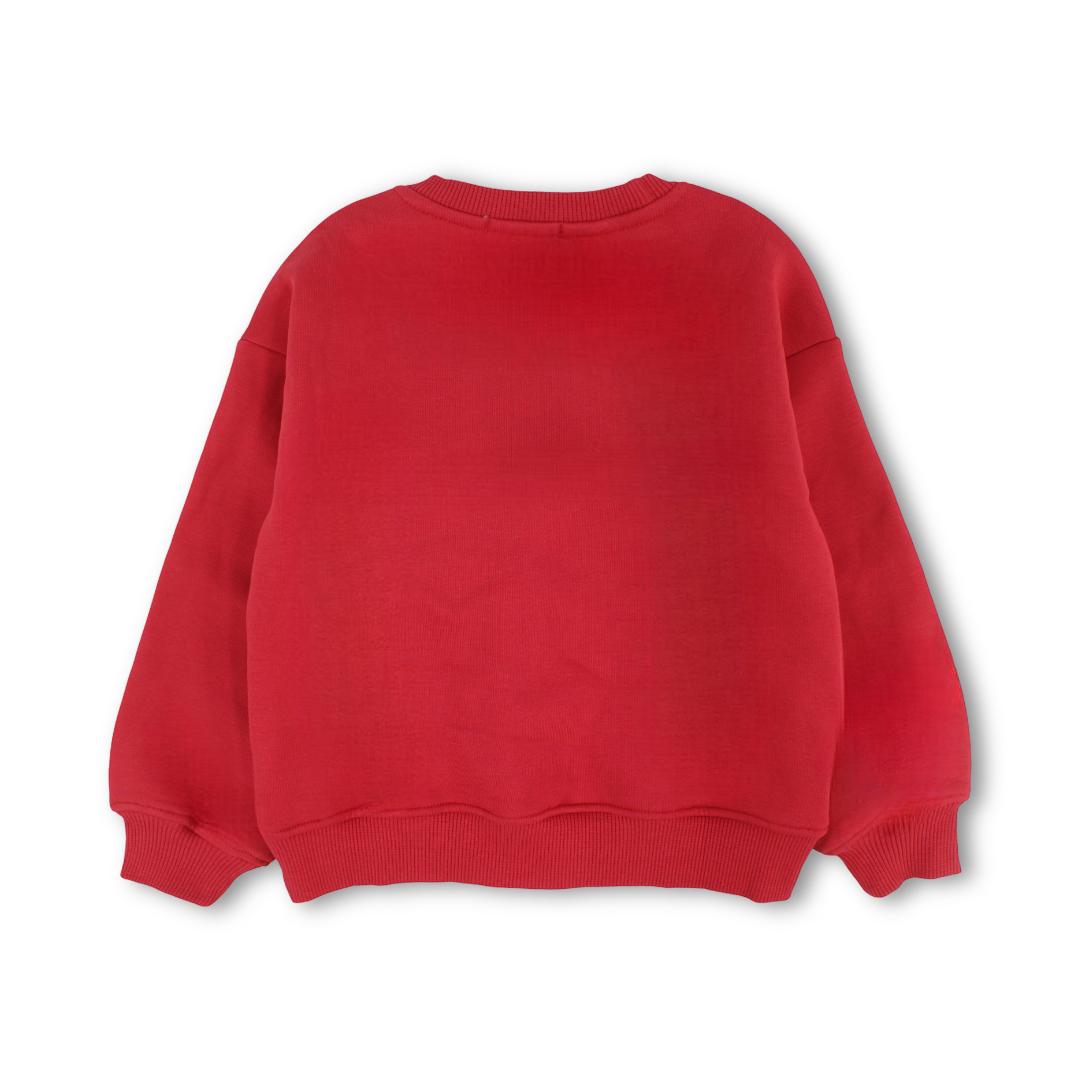 Unisex Cotton Long-Sleeved Sweatshirt – Plain Red