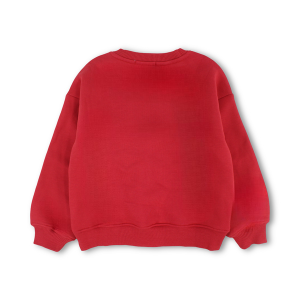 Unisex Cotton Long-Sleeved Sweatshirt – Plain Red