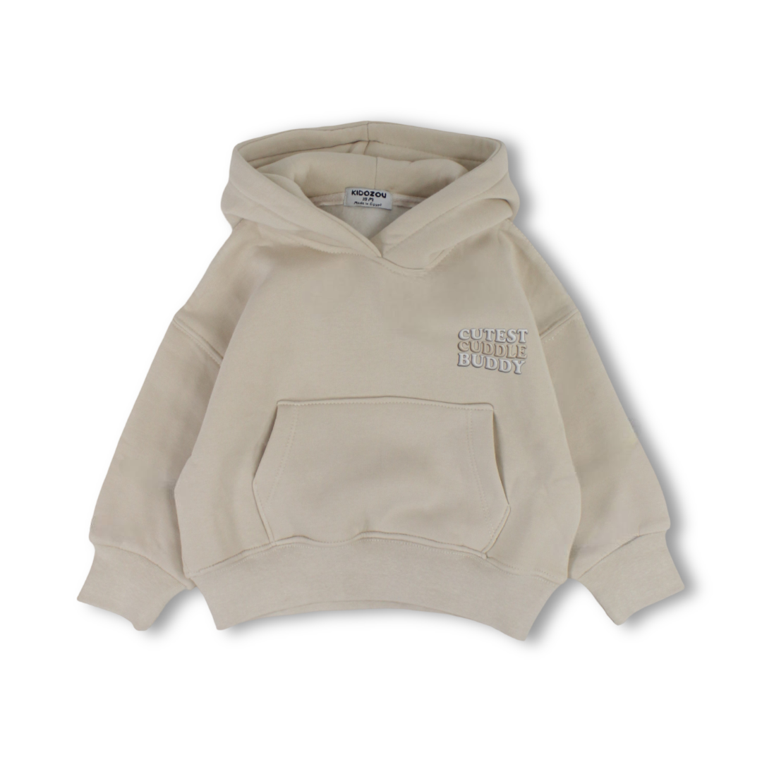 Unisex Hoodie – Beige with Cutesat Print
