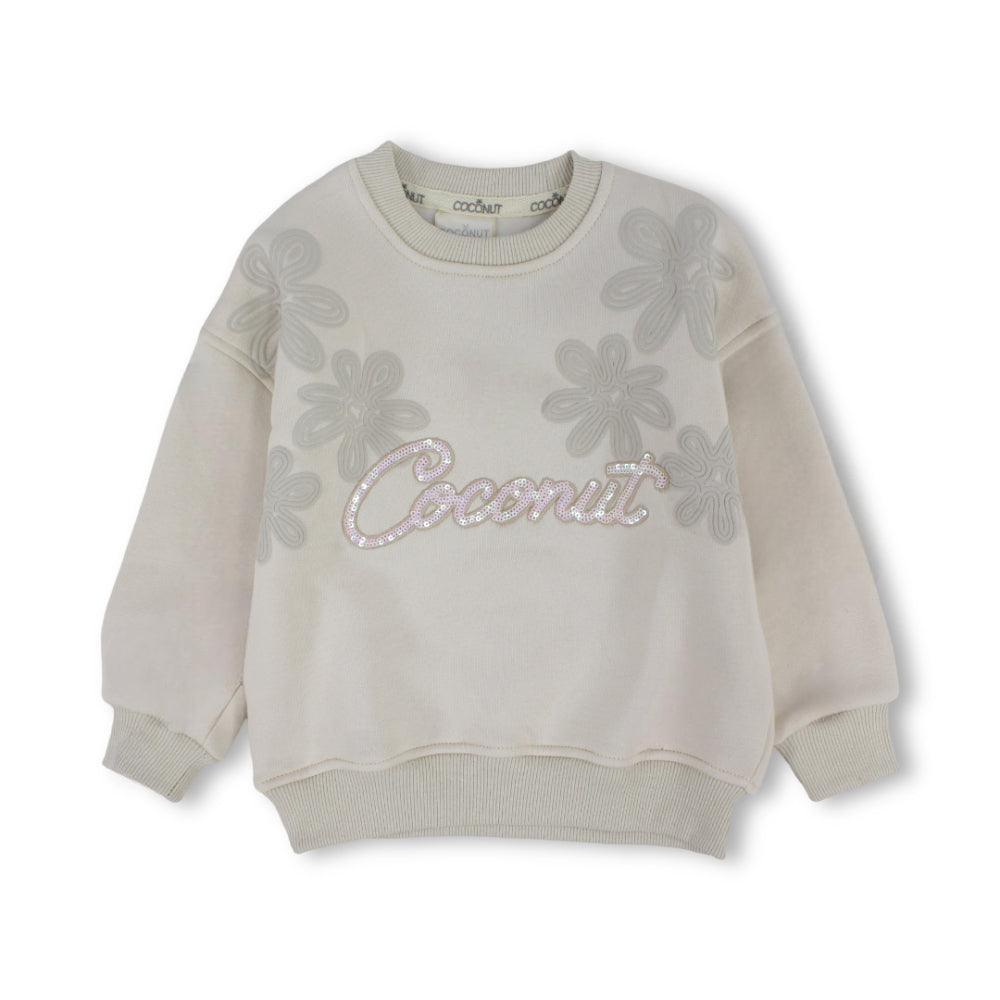 Girls’ Long-Sleeve Sweatshirt – سيمون بناتي كم ورد Coconut – Sweatshirt