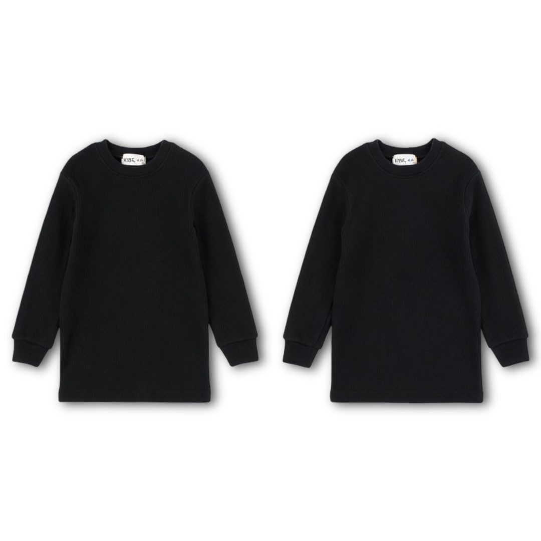 Unisex Long-Sleeved Thermal Top – Black Pack Of 2