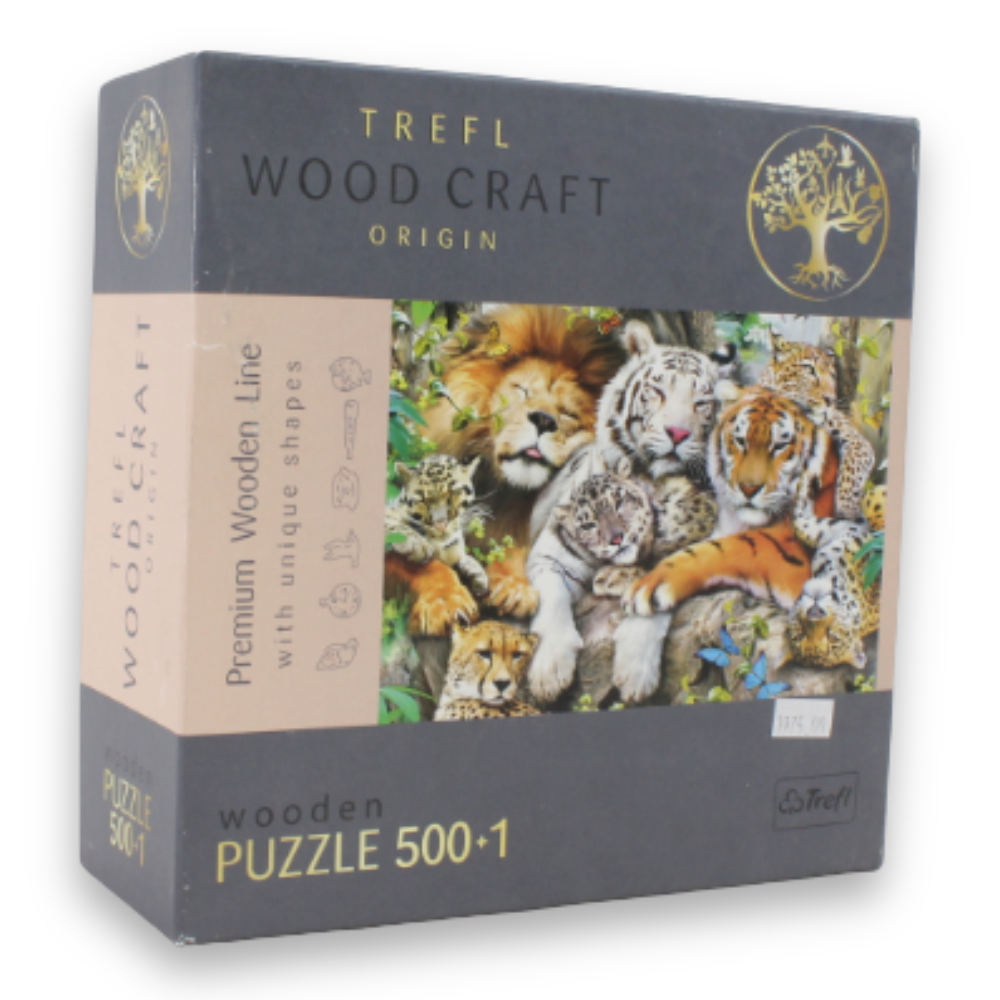 Trefl Wood Craft Wild Cats In The Jungle Wooden Jigsaw Puzzle – 500+1 Pcs