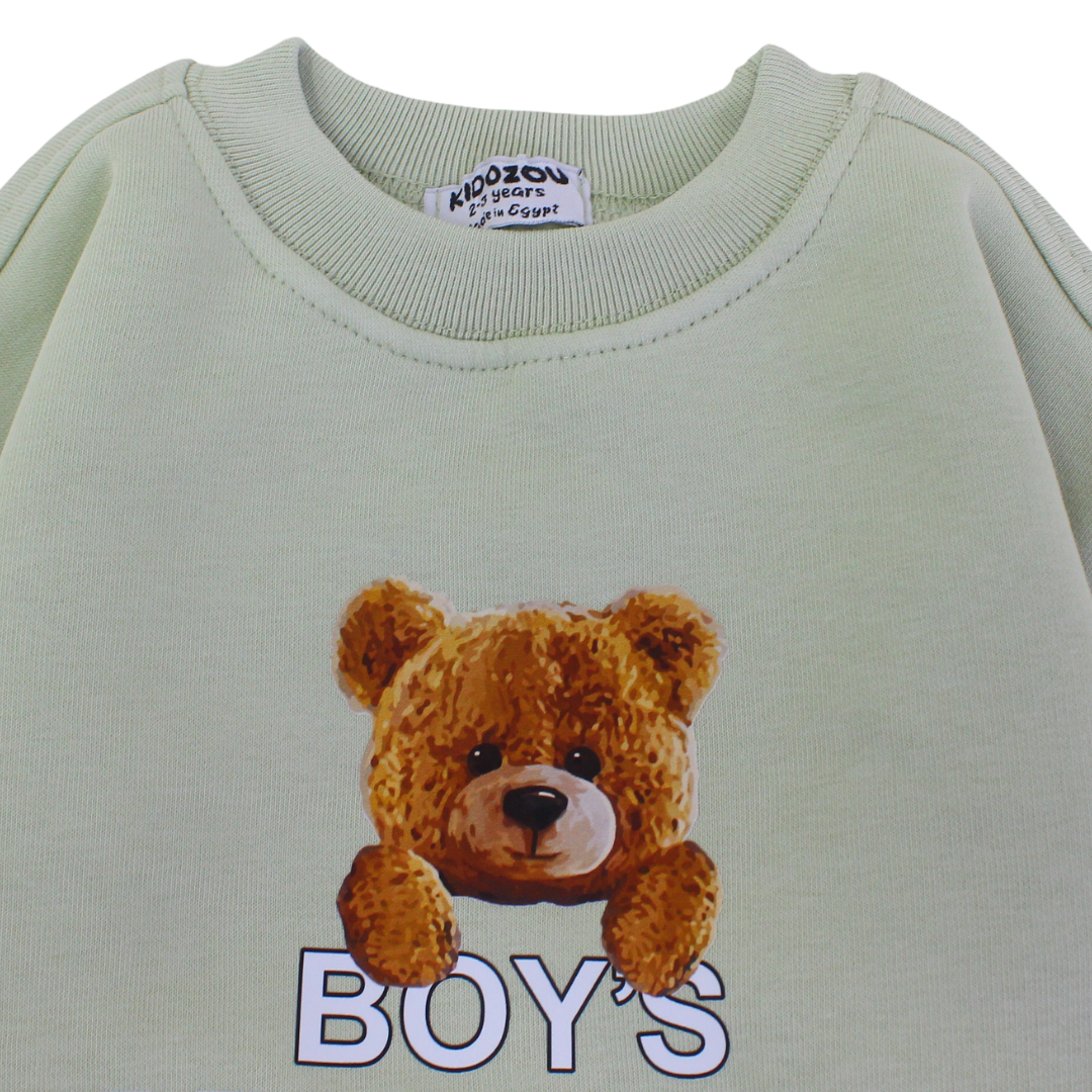 Baby Boys Sweatshirt – Mint with Boys Best Friend Print