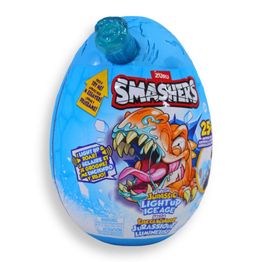 ZURU - SMASHERS - Mega Jurassic Light Up Ice Age Dino Over 25 Surprises
