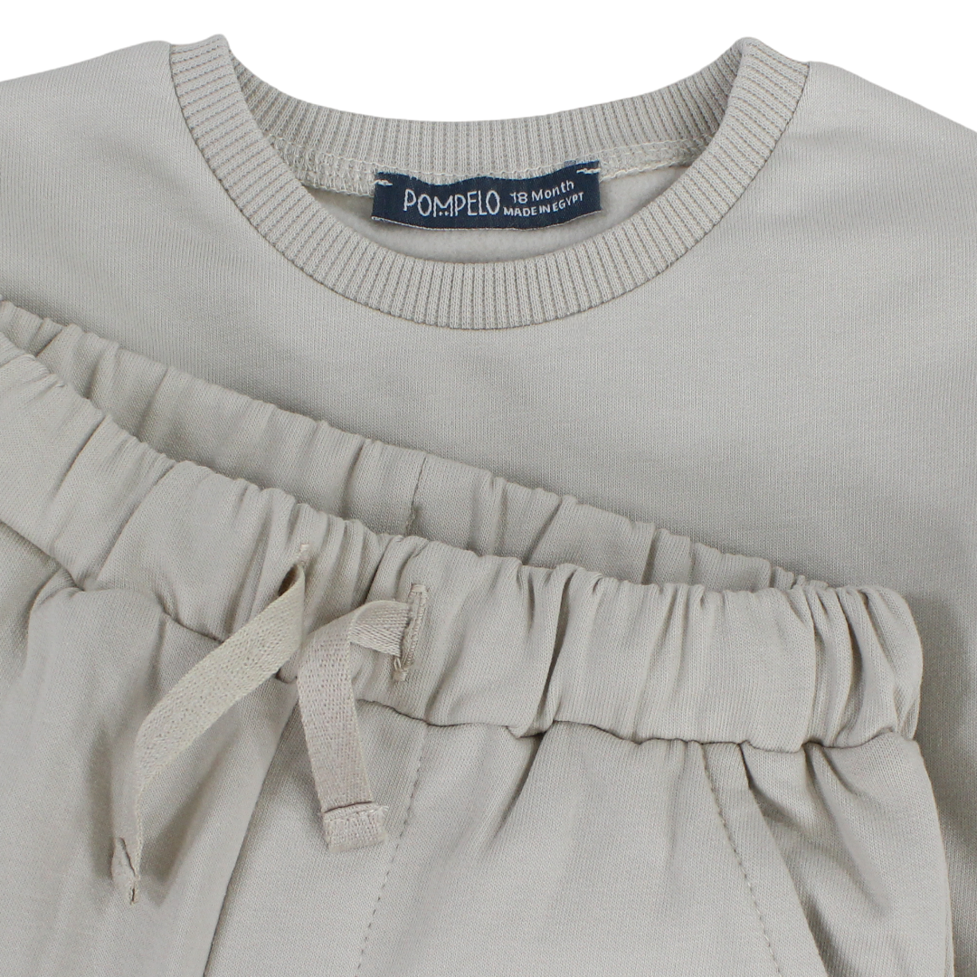 Baby Boys Two-Piece Outfit Set – Beige