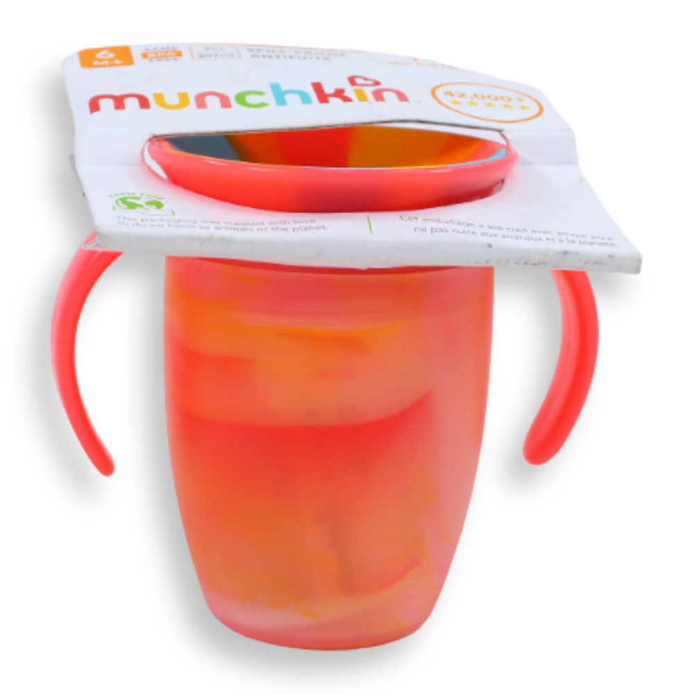 Munchkin Miracle® 360° Tropical Swirl Trainer Cup 7 oz – Orange, 6 Months+
