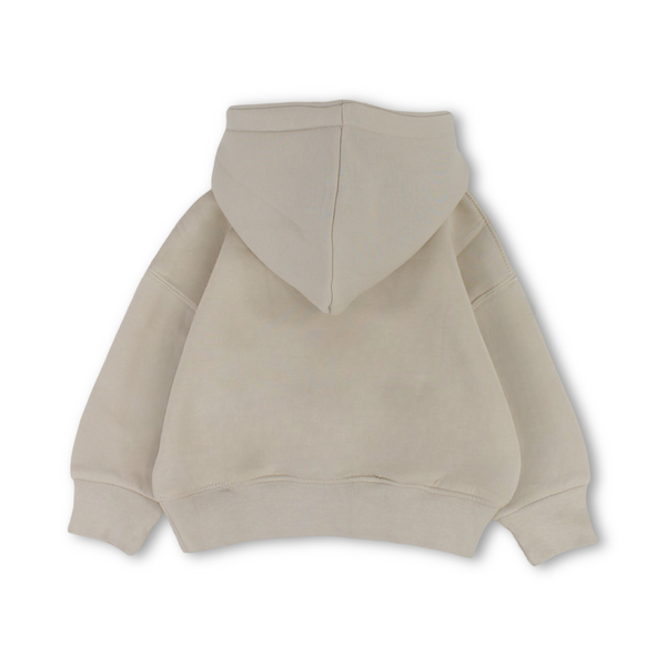 Unisex Hoodie – Beige with Bear Pocket Print