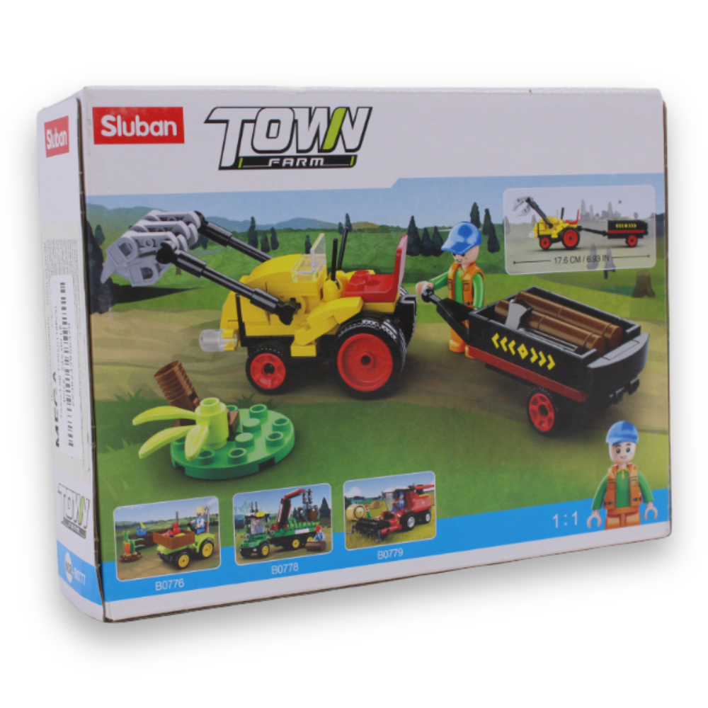 Town Log Trailer Building Set – 110 Pieces