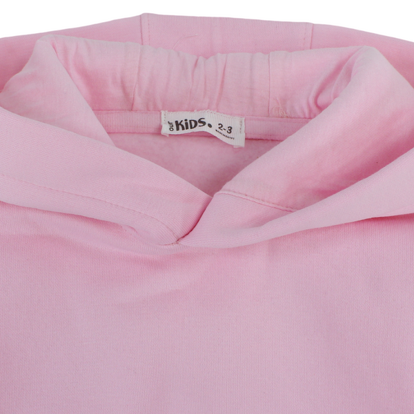 Girls Cotton Hoodie – Plain Pink